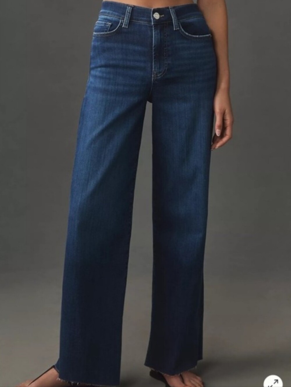 Frame Denim Le Slim Palazzo Raw After Lupine Wide-Leg Jeans Size 29 - Picture 10 of 11